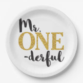 Assiettes En Carton M. ONEderful Paper Plates 9" (Devant)
