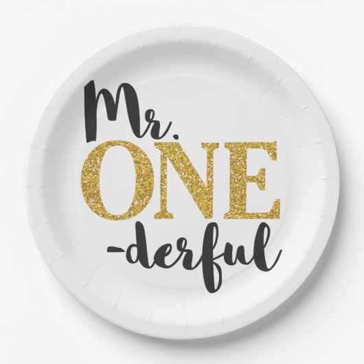 Assiettes En Carton M. ONEderful Paper Plates 9" (Devant)