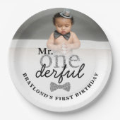Assiettes En Carton M. Onederful Silver Plaques de papier d'anniversai (Devant)
