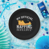 Assiettes En Carton Ma chemise de sieste officielle - Giraffe endormie (Fête)