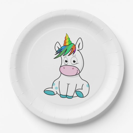 Assiettes En Carton Ma petite licorne mignonne (Devant)