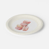 Assiettes En Carton Macaron Aquarelle rose (Angle)