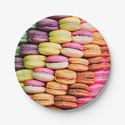 Assiettes En Carton Macaron français (Devant)