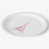 Assiettes En Carton Macaron français de Paris Tour Eiffel (Angle)