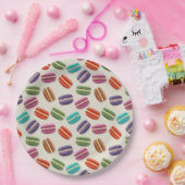 Assiettes En Carton Macarons colorés mignons Motif avec Pois (Fête)
