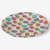 Assiettes En Carton Macarons colorés mignons Motif avec Pois (Angle)
