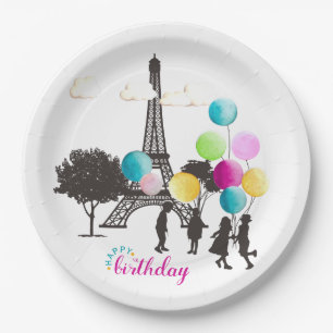 Assiettes En Carton Macarons français colorés Enfants jouant à l'an