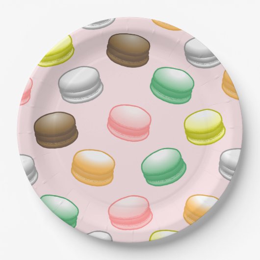 Assiettes En Carton Macarons Sweet 16 Party (Devant)