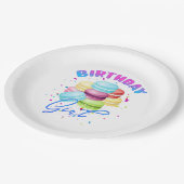 Assiettes En Carton Macarons Sweet Anniversaire Fille Bonbons Thème (Angle)