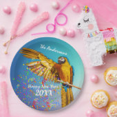 Assiettes En Carton Macaw bleu et jaune lance Confetti (Fête)