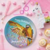 Assiettes En Carton Macaw Bleu & Jaune Lance Papier Confetti Pla (Fête)