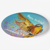 Assiettes En Carton Macaw Bleu & Jaune Lance Papier Confetti Pla (Angle)