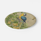 Assiettes En Carton Macaw Blue Jaune Tropical Jungle Antique (Angle)