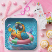 Assiettes En Carton Macaw Dans Une Piscine (Fête)