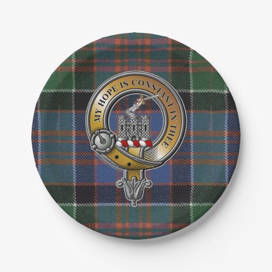 Assiettes En Carton MacDonald Clanranald Tartan & Badge (Devant)