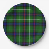 Assiettes En Carton MacDonald tartan bleu vert plaid (Devant)
