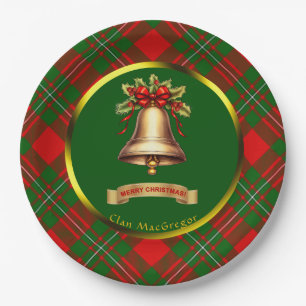 Assiettes En Carton MacGregor Tartan Noël personnalisé