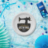 Assiettes En Carton Machine à coudre antique AJOUTER LE NOM Seamstress (Fête)