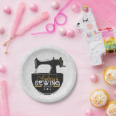 Assiettes En Carton Machine à coudre antique AJOUTER LE NOM Seamstress (Fête)