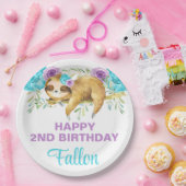 Assiettes En Carton Machines à papier d'anniversaire turquoise et mauv (Fête)