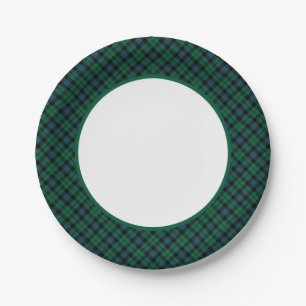 Assiettes En Carton MacKay Clan Tartan Border