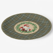 Assiettes En Carton MacKellar Clan Tartan et Père Noël Wreath (Angle)