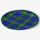 Assiettes En Carton MacKenzie tartan bleu vert plaid (Angle)