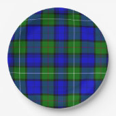 Assiettes En Carton MacKenzie tartan bleu vert plaid (Devant)