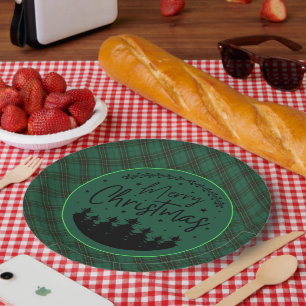 Assiettes En Carton MacLean Hunting Ancien Tartan de Noël Écossais