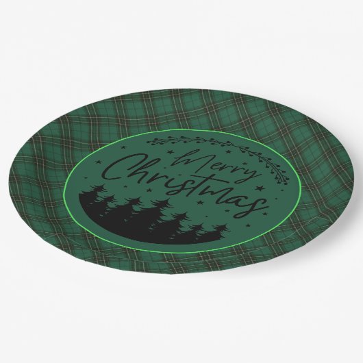 Assiettes En Carton MacLean Hunting Ancient Scottish Tartan Christmas (Angle)