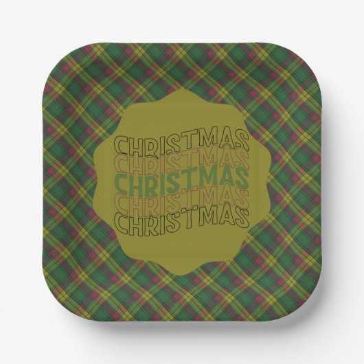 Assiettes En Carton MacMillan Old Ancient Scottish Tartan Christmas (Recto)