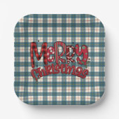 Assiettes En Carton Macrae Conchra Scottish Tartan Merry Christmas (Recto)