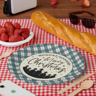 Assiettes En Carton MacRae Conchra Tartan écossais de Noël