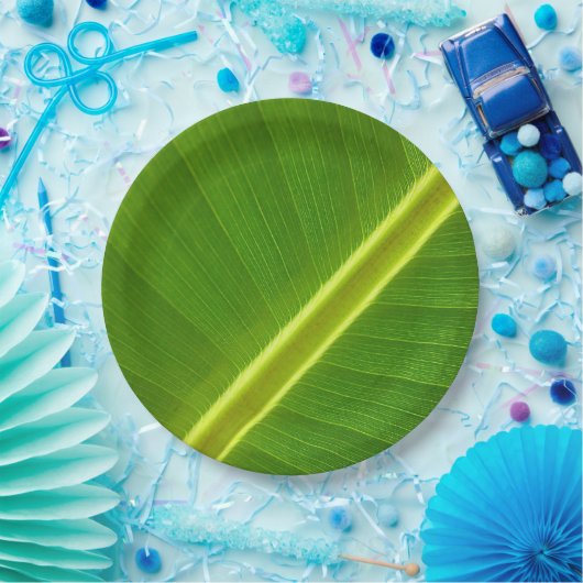 Assiettes En Carton Macro feuille banane (Fête)