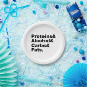 Assiettes En Carton Macronutriments. Protéines & Alcool & Carbes & Gra (Fête)