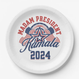 Assiettes En Carton Madame la Présidente Kamala Harris 2024