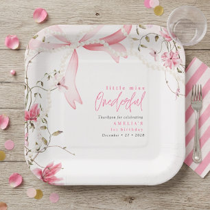 Assiettes En Carton Mademoiselle Onederful 1er Anniversaire Coquette N