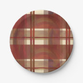 Assiettes En Carton Madras Plaid Fall Red (Devant)