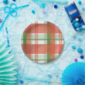 Assiettes En Carton Madras Plaid Noël (Fête)