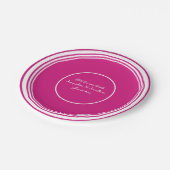 Assiettes En Carton Magenta Chic Script Noms Mariage Cake (Angle)