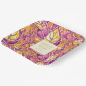 Assiettes En Carton Magenta Gold Noël Joyeux Motif#21 ID1009 (Angulaire)