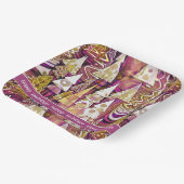 Assiettes En Carton Magenta Gold Noël Joyeux Motif#25 ID1009 (Angulaire)