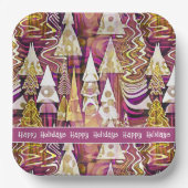 Assiettes En Carton Magenta Gold Noël Joyeux Motif#25 ID1009 (Recto)