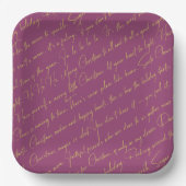 Assiettes En Carton Magenta Gold Typographie Motif36 ID1009 (Recto)
