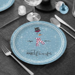 Assiettes En Carton Magic and Wonder Christmas Snowman Blue ID440<br><div class="desc">Belle plaque de papier minimaliste de Noël avec un bonhomme de neige stylisé encadré en blanc sur un arrière - plan bleu cadet parsemé de flocons de neige et d'étoiles. Une élégante typographie tendance de "Magic and Wonder" complète le design. Ajoutez votre nom pour personnaliser si vous le souhaitez. Recherchez...</div>