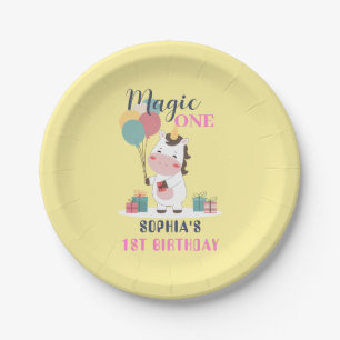 Assiettes En Carton Magic One Licorne 1er Anniversaire