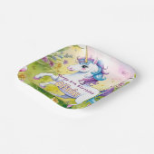 Assiettes En Carton Magic Pastel Custom Unicorn Anniversaire (Angulaire)