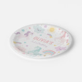 Assiettes En Carton Magic Pastel Unicorn Rainbow Birthday Party (Angle)