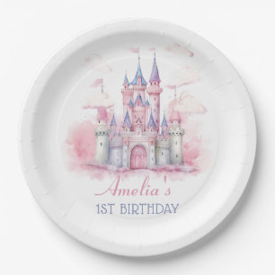 Assiettes En Carton Magic Princess Castle Plaque en papier d'anniversa