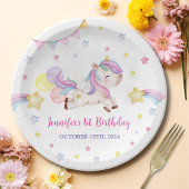 Assiettes En Carton Magic Rainbow Unicorn 1er anniversaire